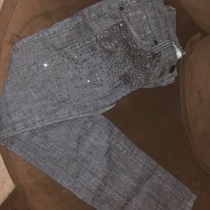 Black embellished jeans! Hardly worn! Size 5